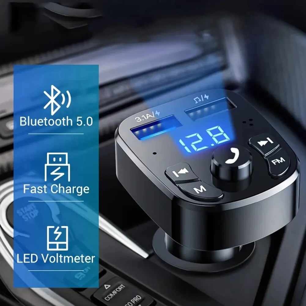 Car Mp3 Player Dual Usb Fast Charger Fm Bluetooth Receiver Bluetooth