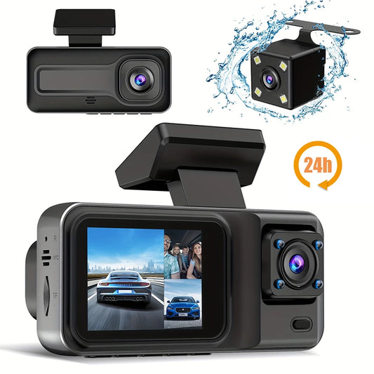 3 Channel Dash Cam for Cars  Black Box 1080P Video Recorder Rear View Camera for Vehicle