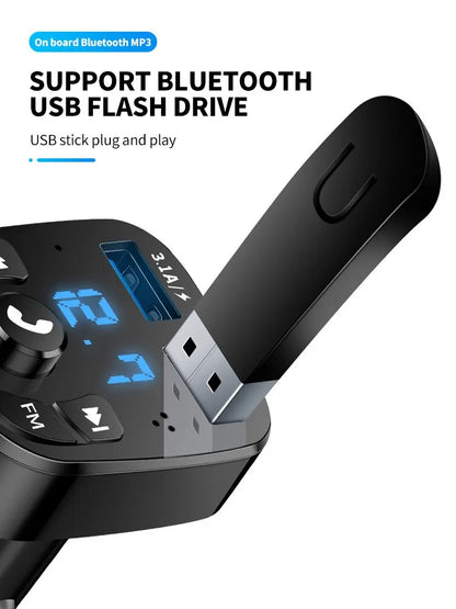 Car Mp3 Player Dual Usb Fast Charger Fm Bluetooth Receiver Bluetooth