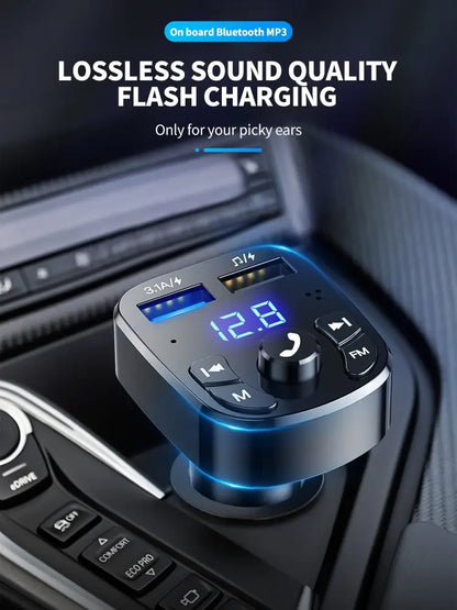 Car Mp3 Player Dual Usb Fast Charger Fm Bluetooth Receiver Bluetooth