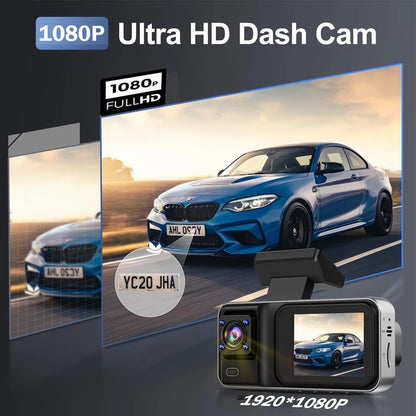 3 Channel Dash Cam for Cars  Black Box 1080P Video Recorder Rear View Camera for Vehicle