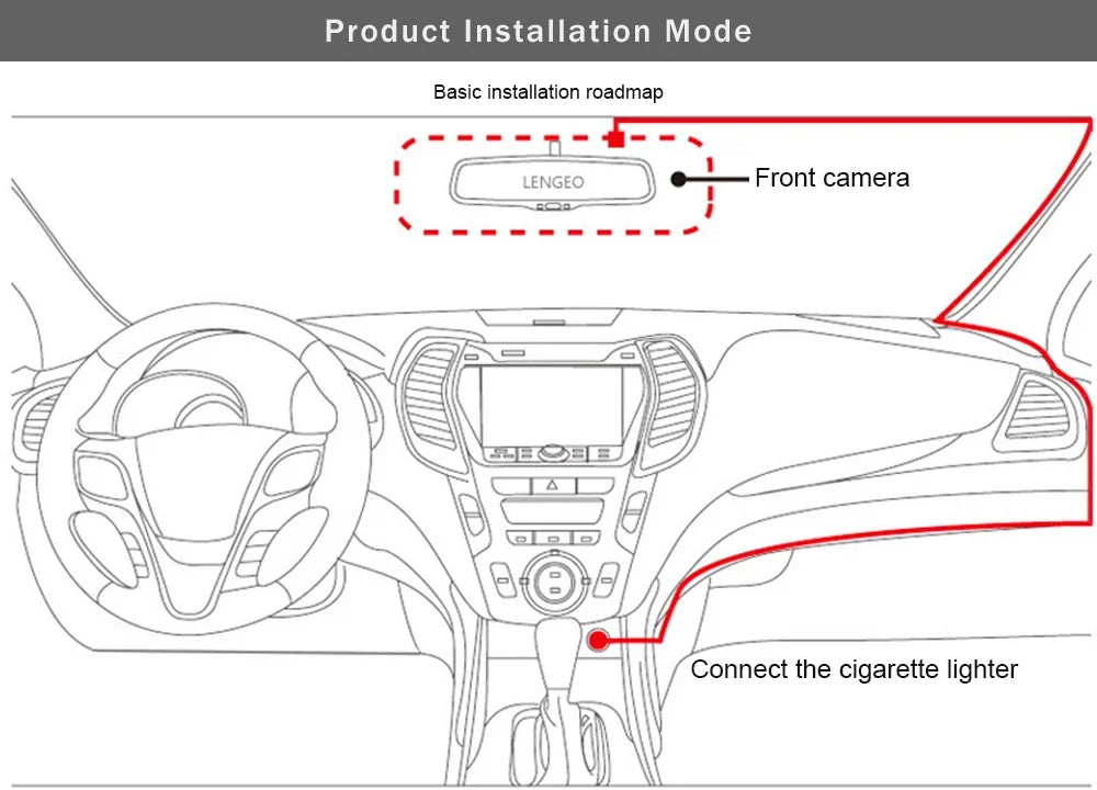 3 Channel Dash Cam for Cars  Black Box 1080P Video Recorder Rear View Camera for Vehicle